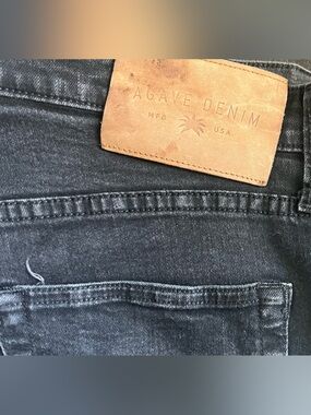 Agave Denim No. 11 Classic Triple Black Flex Supima Straight Jeans 35 USA